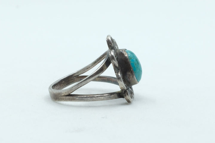 Sterling Silver Fred Harvey Turquoise Ring