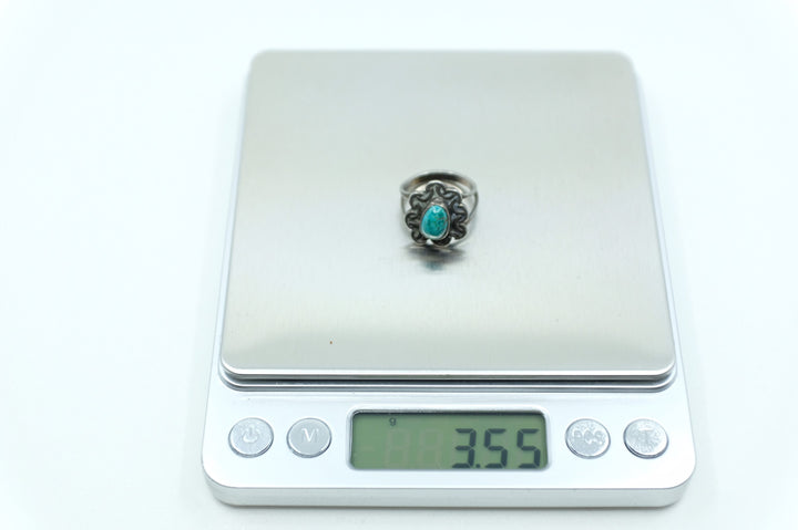 Sterling Silver Fred Harvey Turquoise Ring