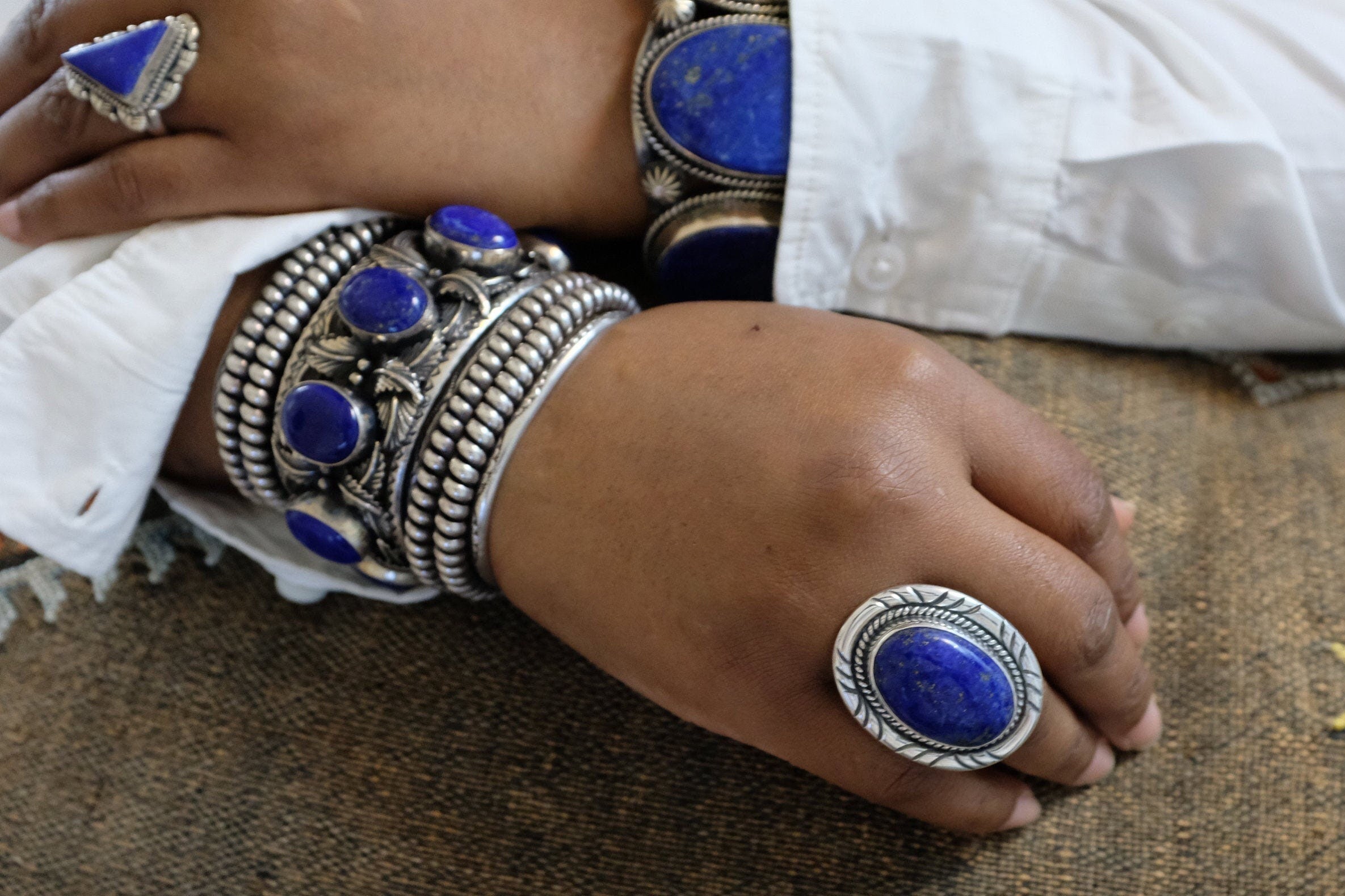 Sterling Silver Lapis Navajo Ring