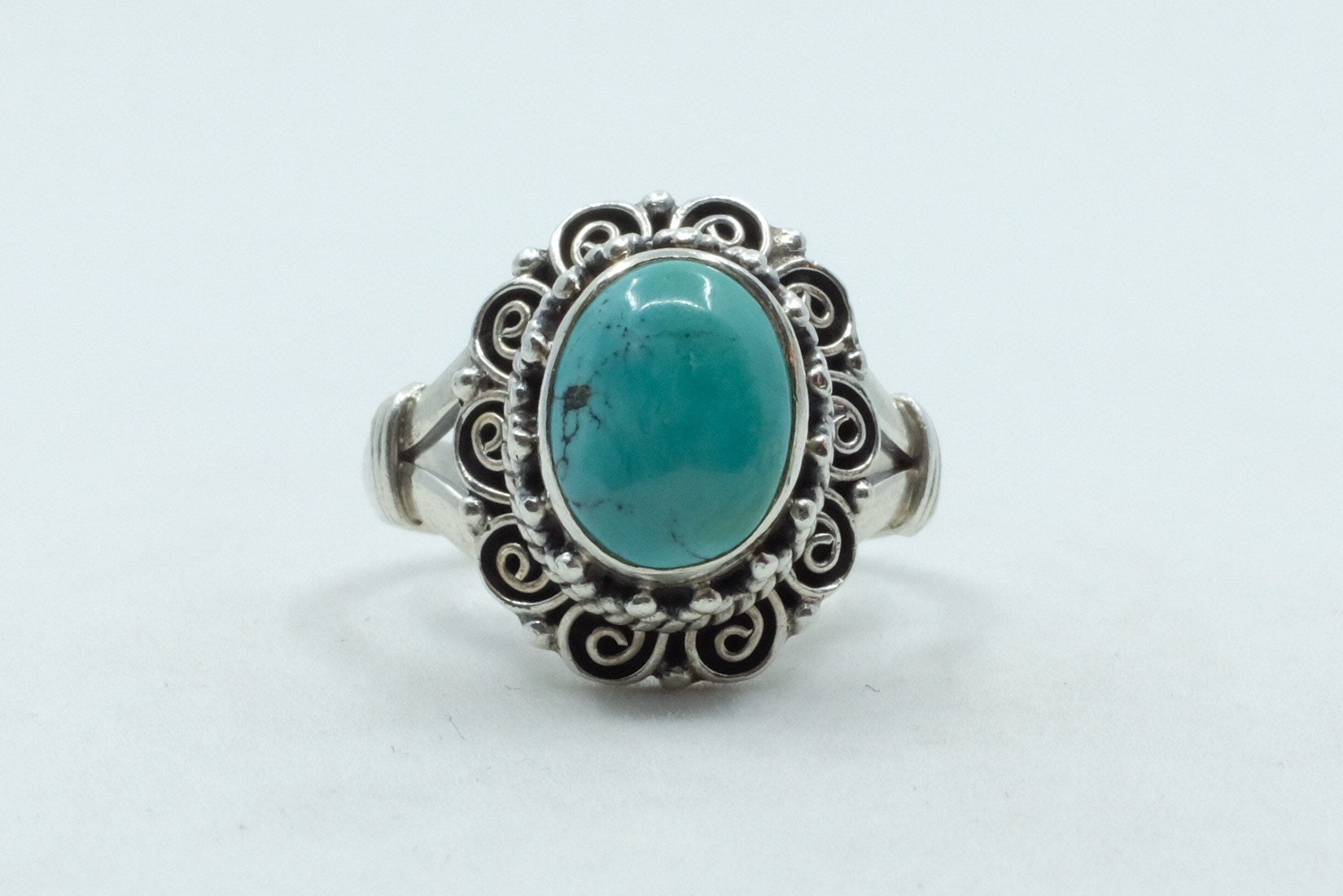 Sterling Silver Balinese Turquoise Ring