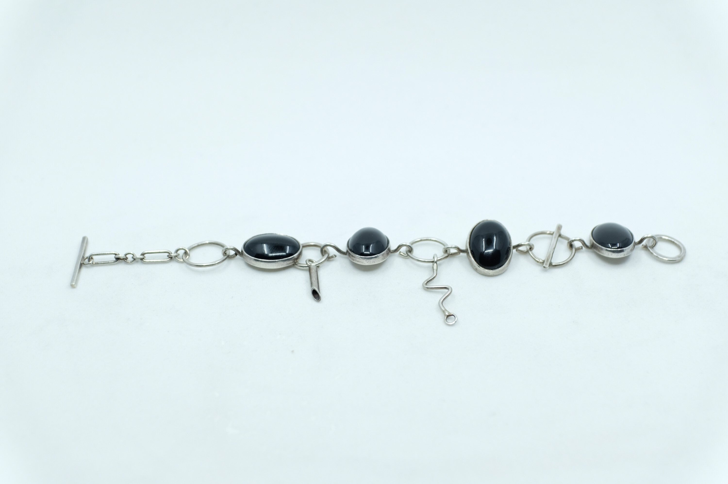 Sterling Silver Onyx Tennis Bracelet