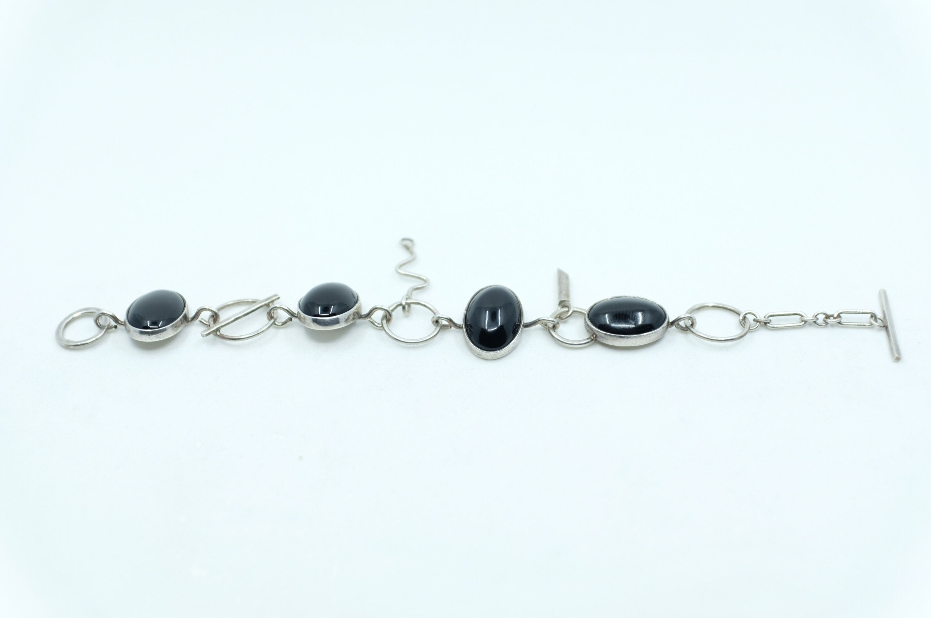 Sterling Silver Onyx Tennis Bracelet