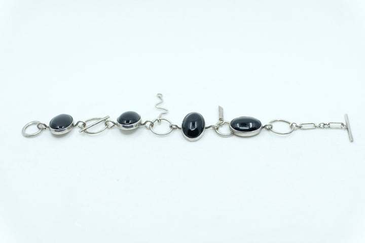 Sterling Silver Onyx Tennis Bracelet