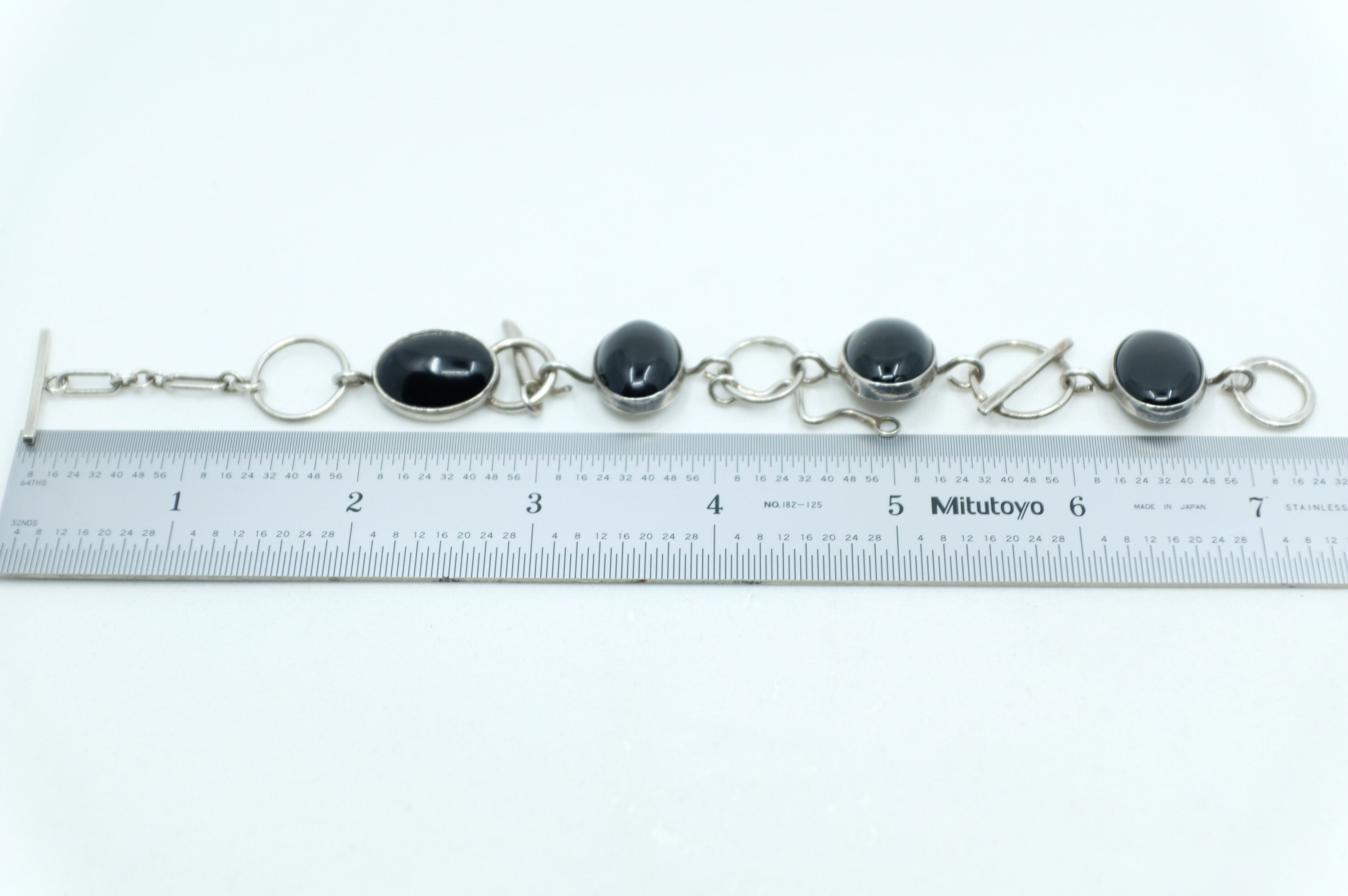 Sterling Silver Onyx Tennis Bracelet