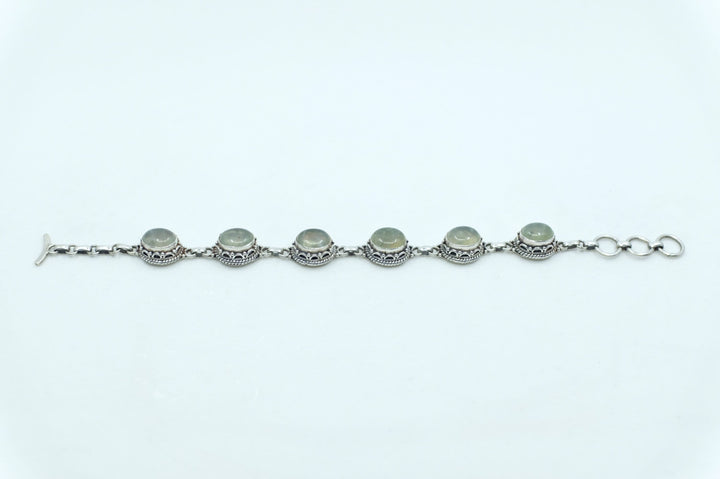 Sterling Silver Prehnite Tennis Bracelet