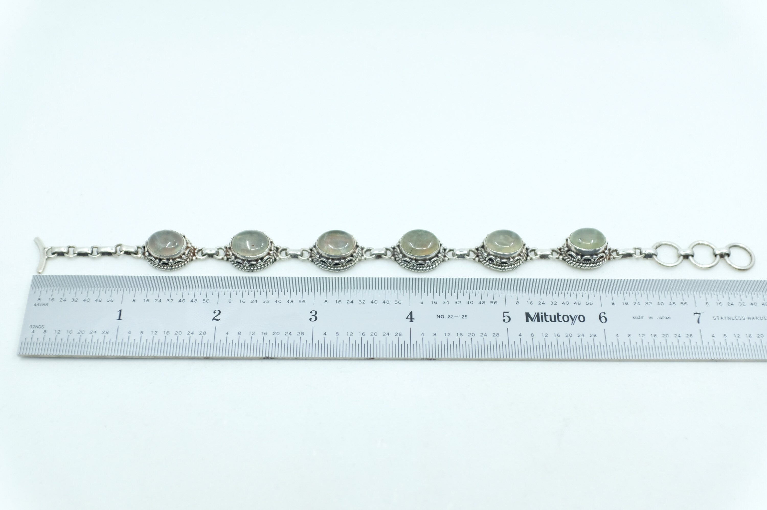 Sterling Silver Prehnite Tennis Bracelet