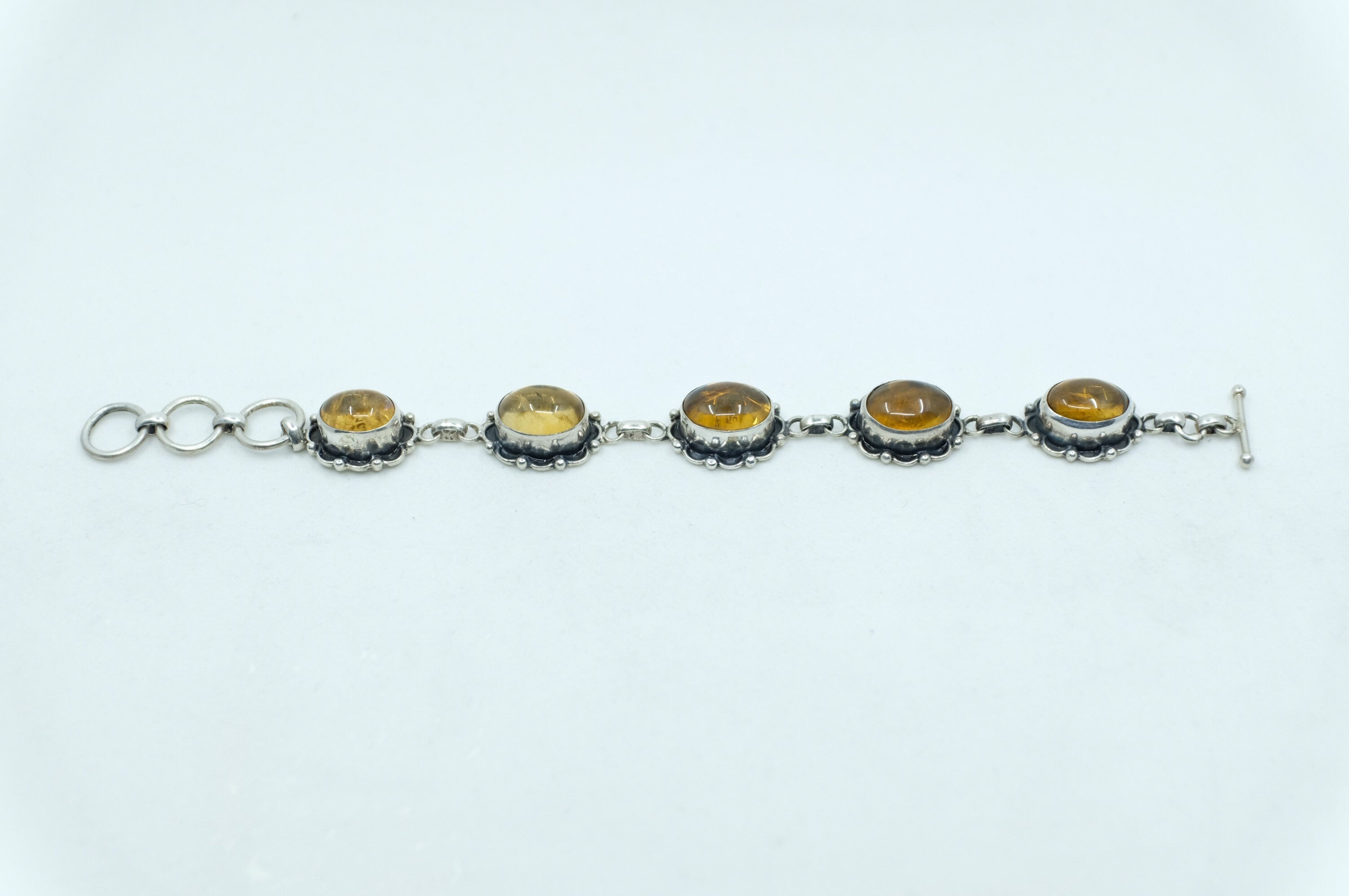 Sterling Silver Amber Tennis Bracelet