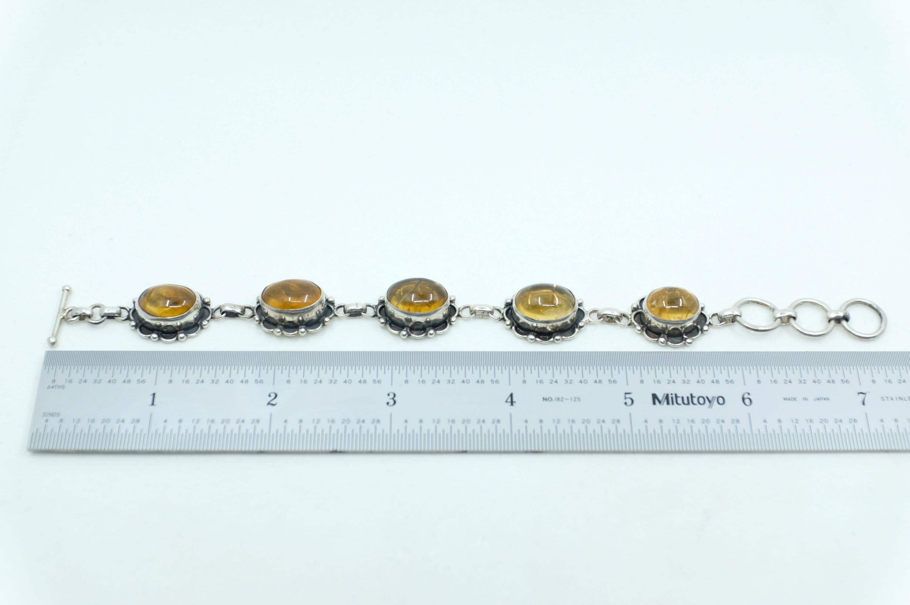 Sterling Silver Amber Tennis Bracelet