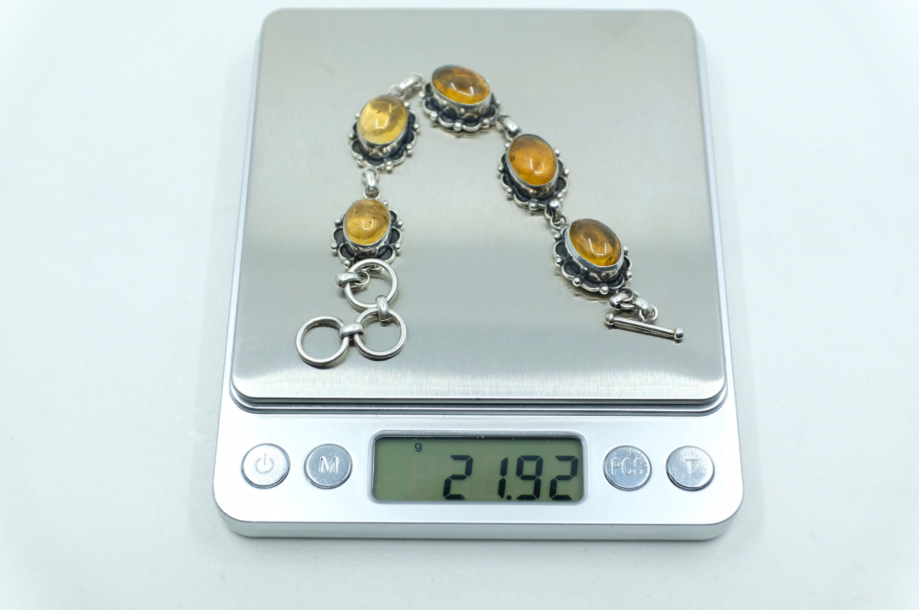 Sterling Silver Amber Tennis Bracelet