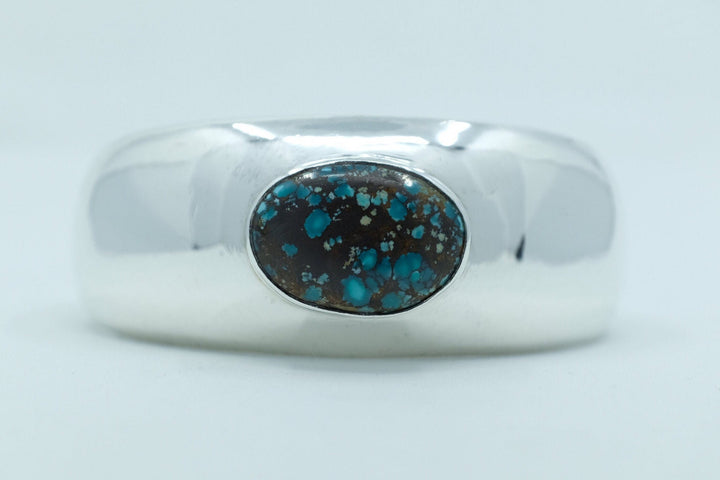 Sterling Silver Spotted Turquoise  Modern Cuff Bracelet