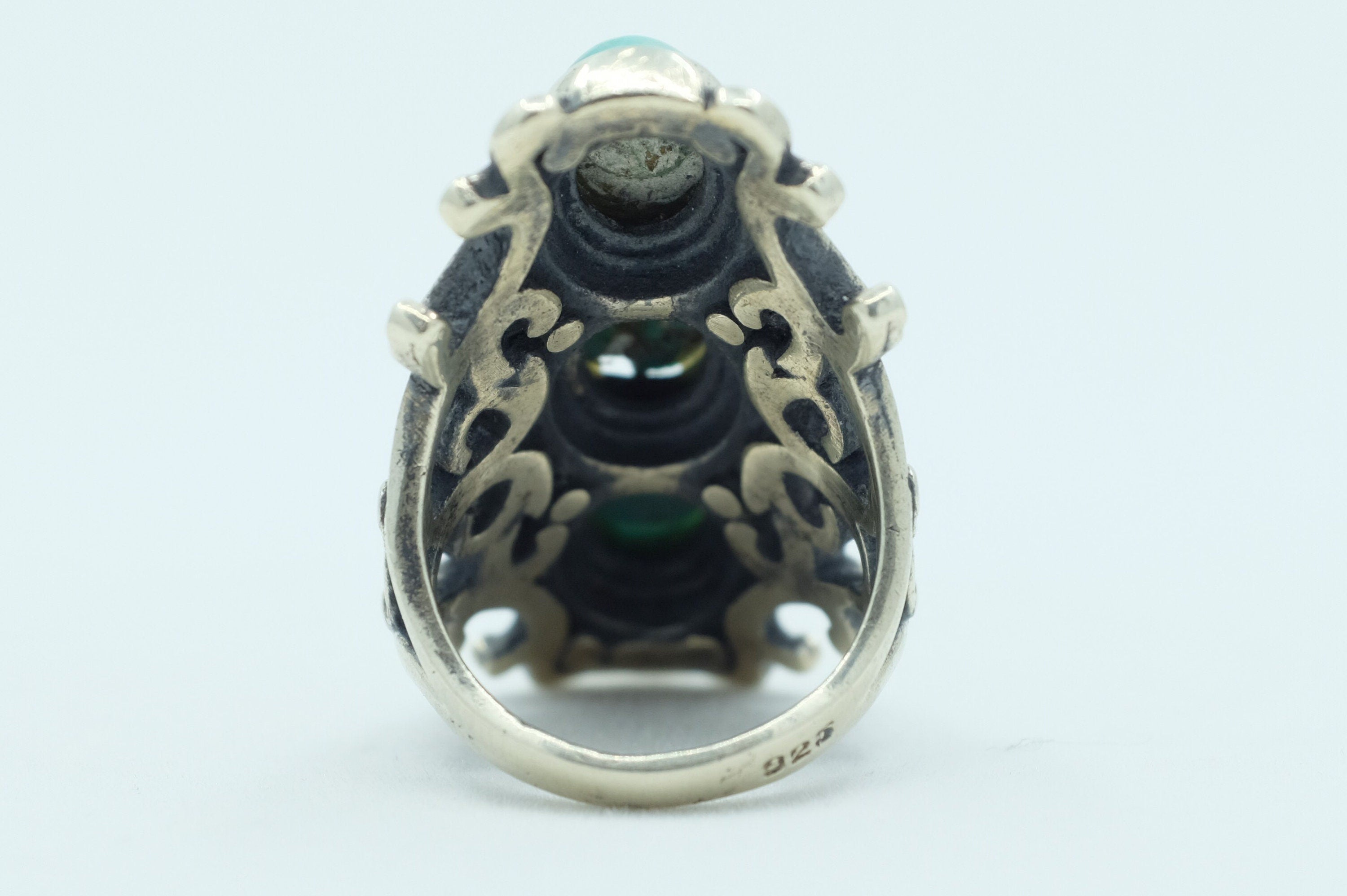 Sterling Silver Turquoise Filigree Ring (1)