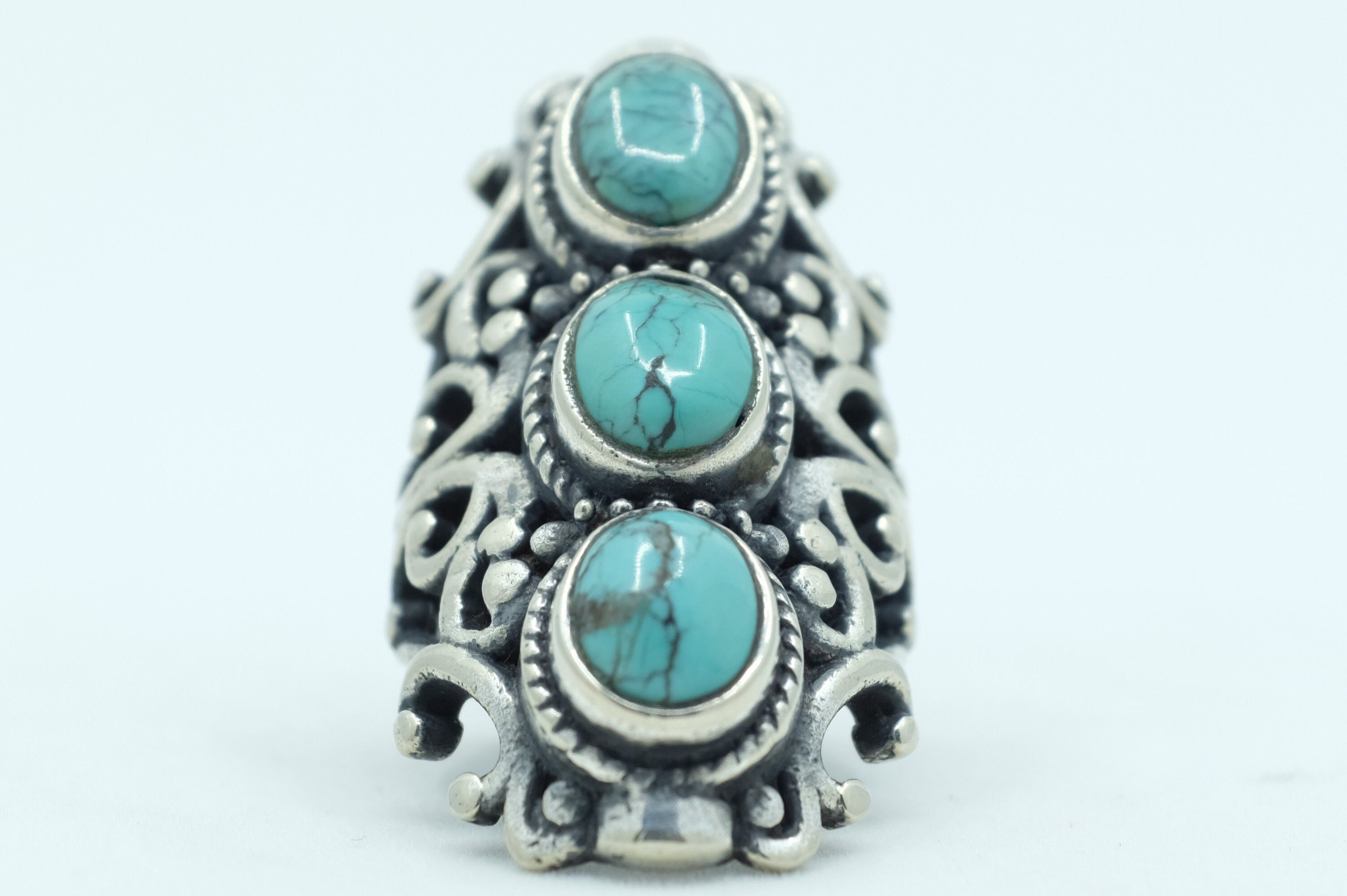 Sterling Silver Turquoise Filigree Ring (4)