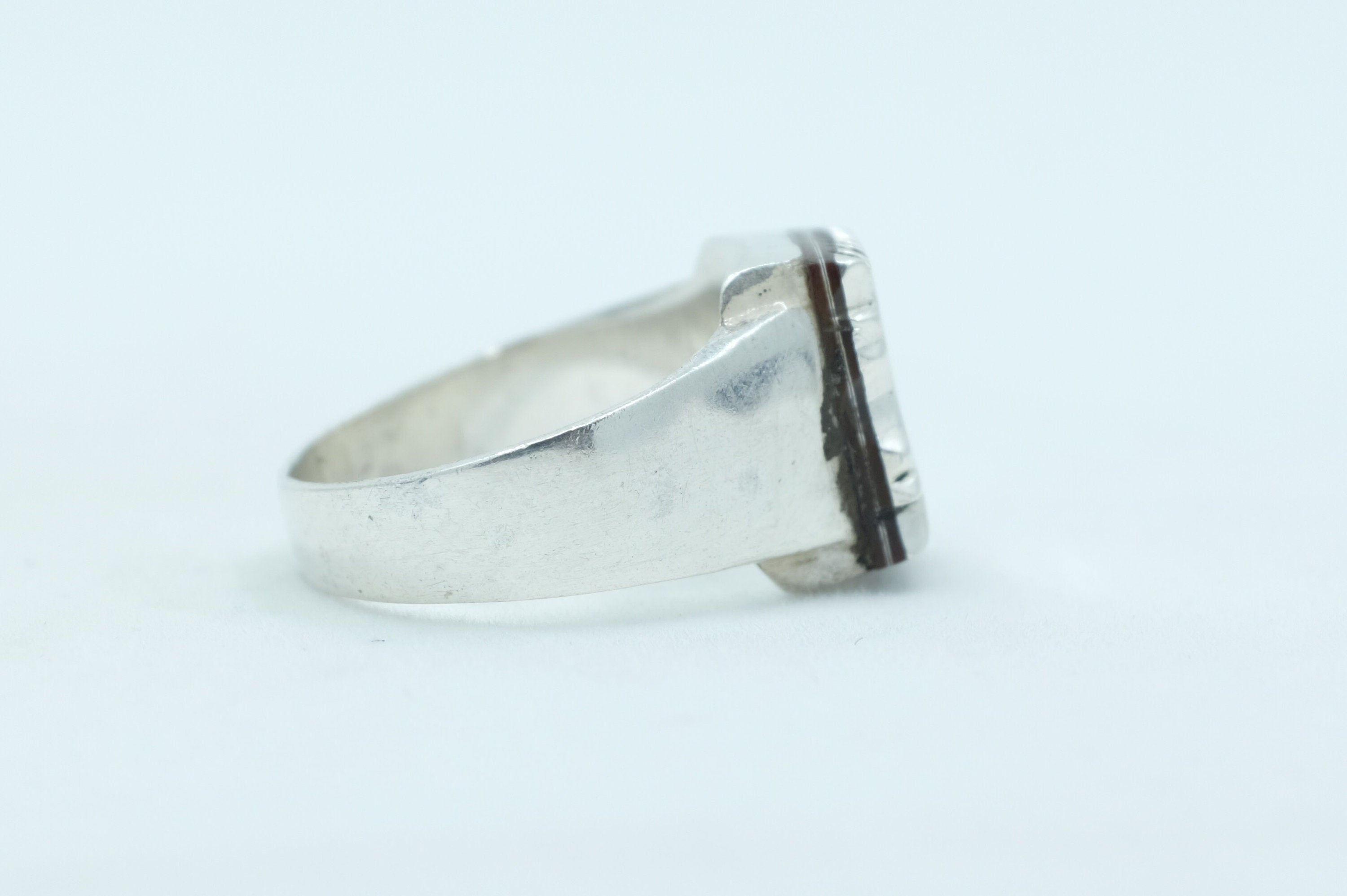 Sterling Silver and Ebony Etched African Tuareg Ring