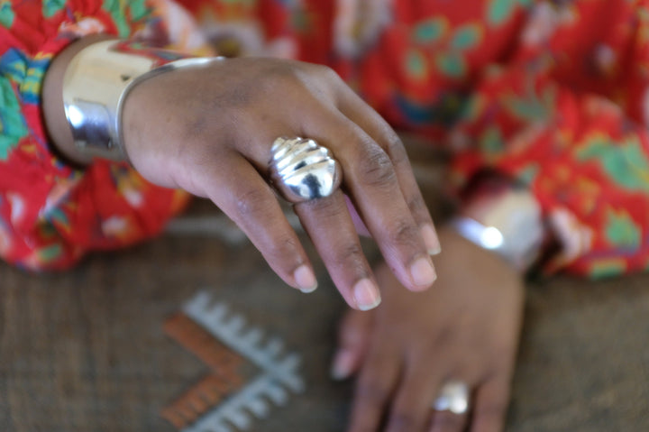 Sterling Silver Modernist Shell Ring