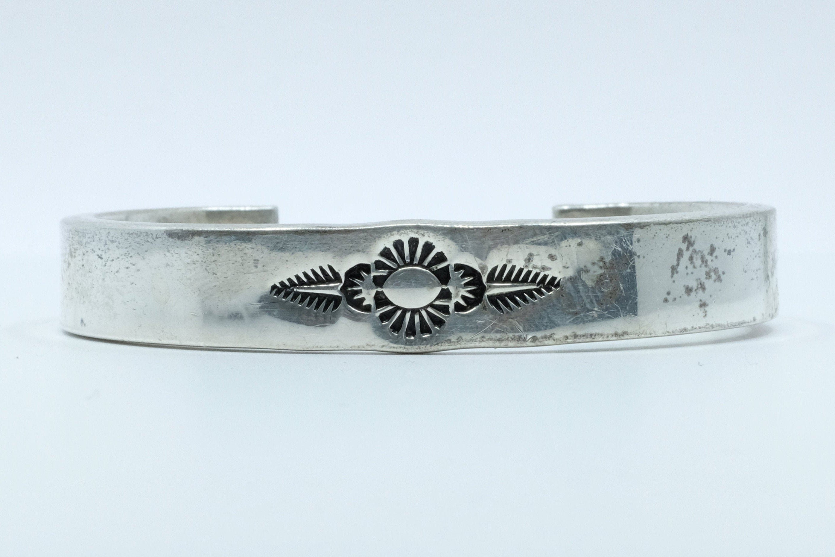 Sterling Silver George Francis Stamped Cuff Bracelet