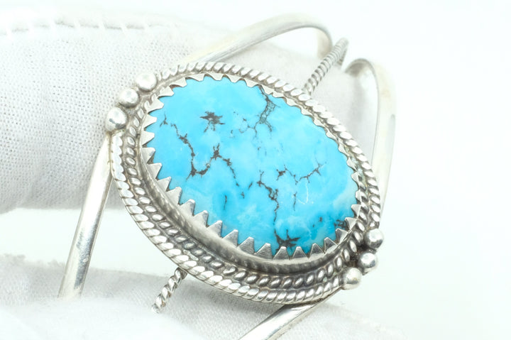 Sterling Silver Sleeping Beauty Turquoise Cuff Bracelet