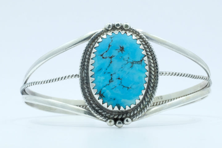 Sterling Silver Sleeping Beauty Turquoise Cuff Bracelet