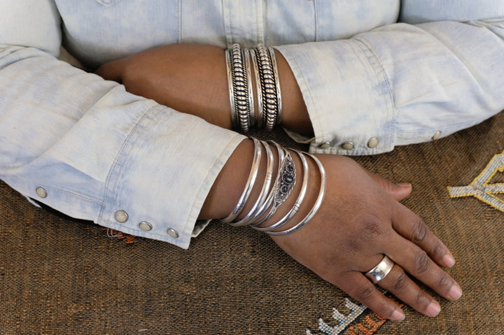 Sterling Silver Onyx Cuff Bracelet