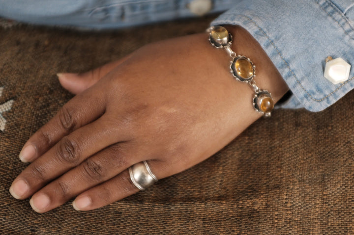 Sterling Silver Amber Tennis Bracelet