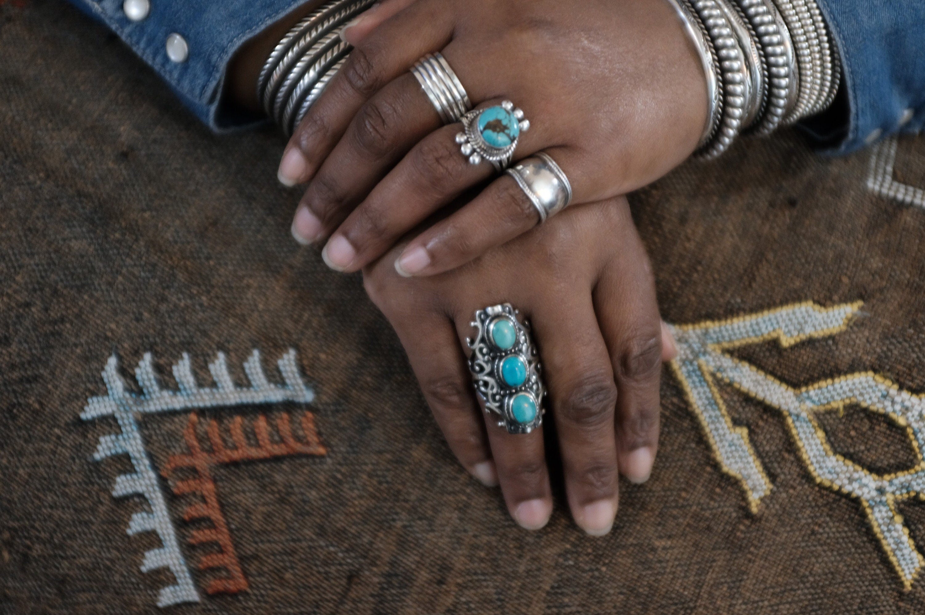 Sterling Silver Turquoise Filigree Ring (2)