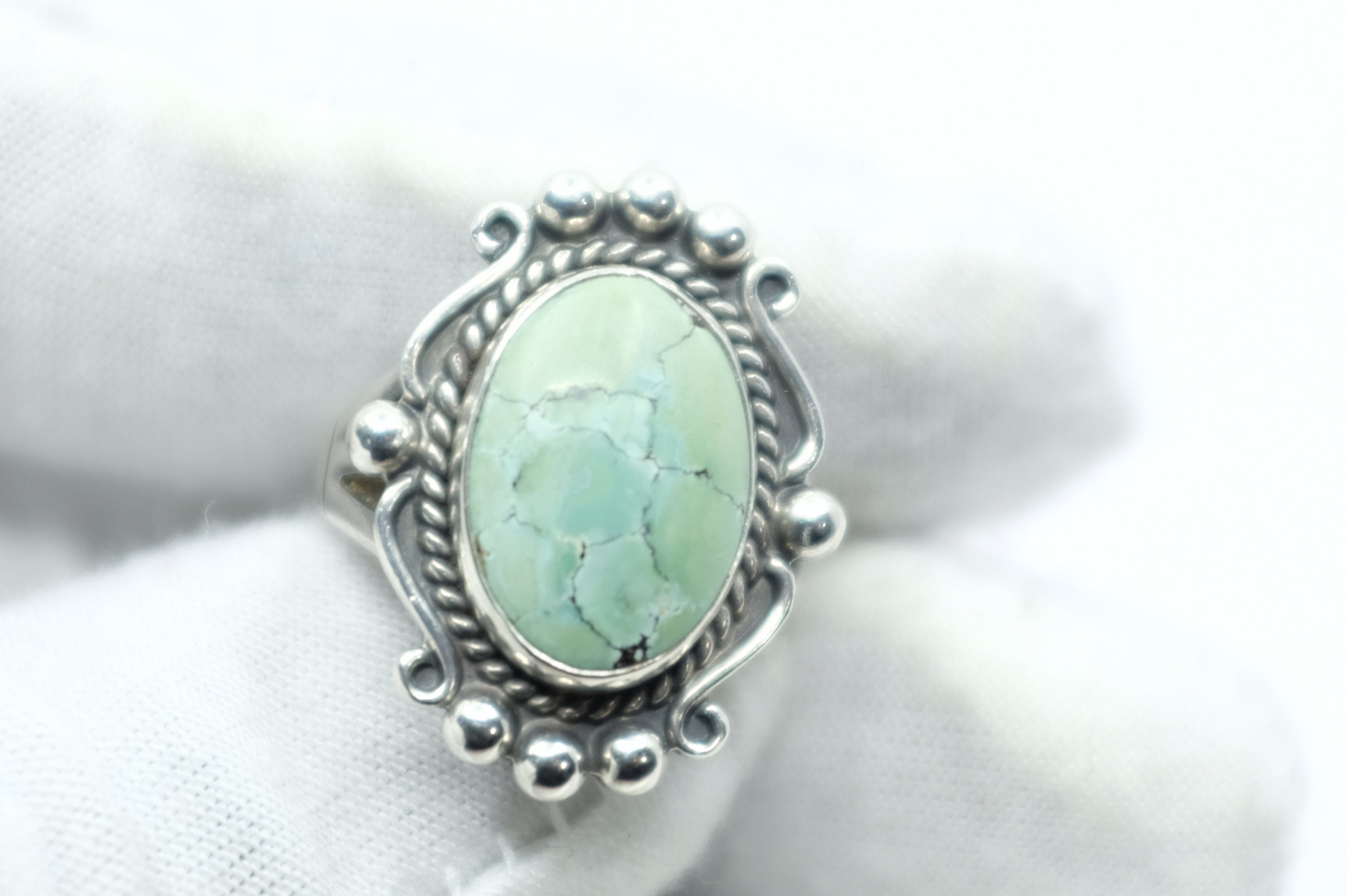 Sterling Silver Turquoise Fred Harvey Era Ring