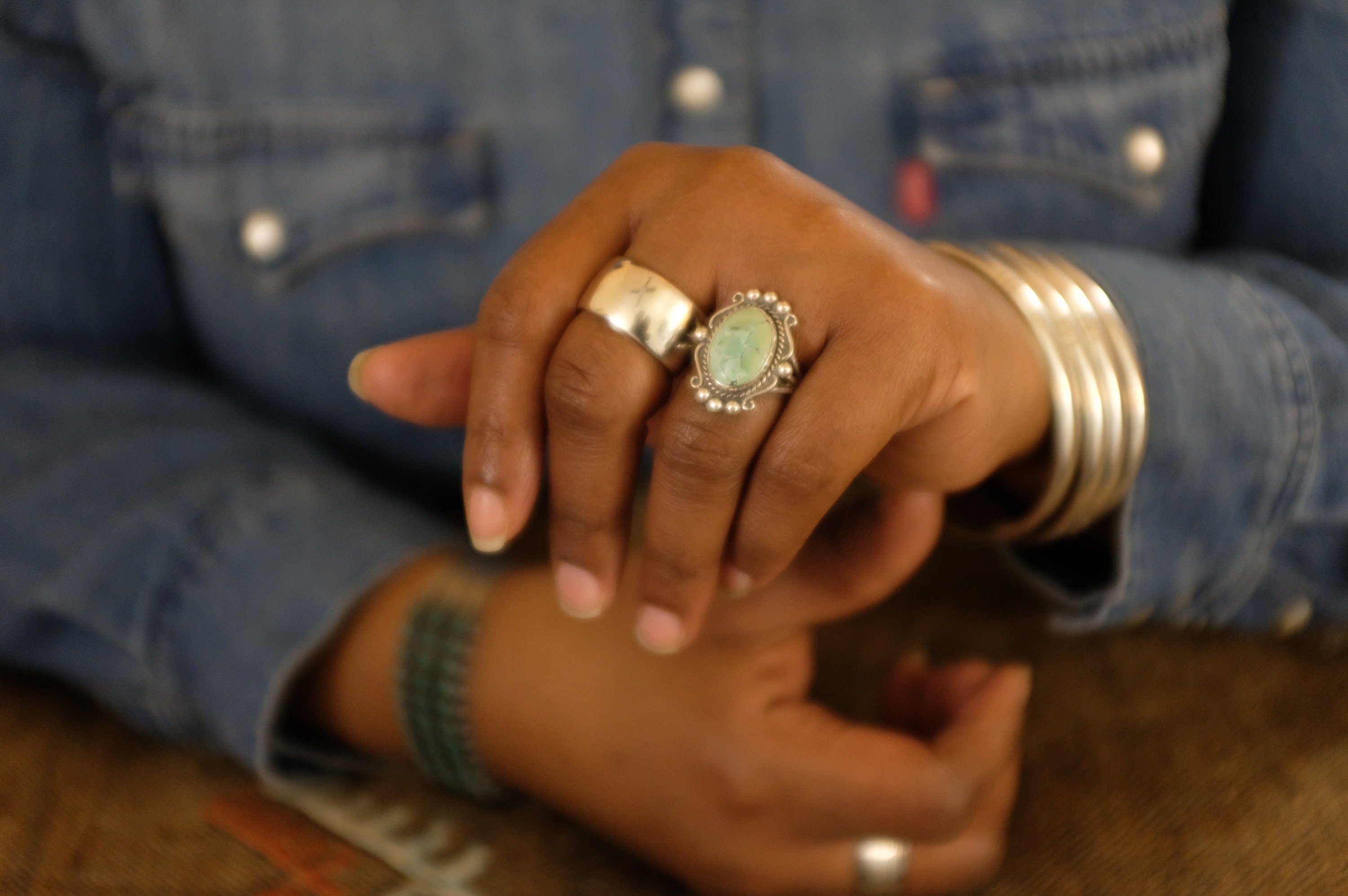 Sterling Silver Turquoise Fred Harvey Era Ring