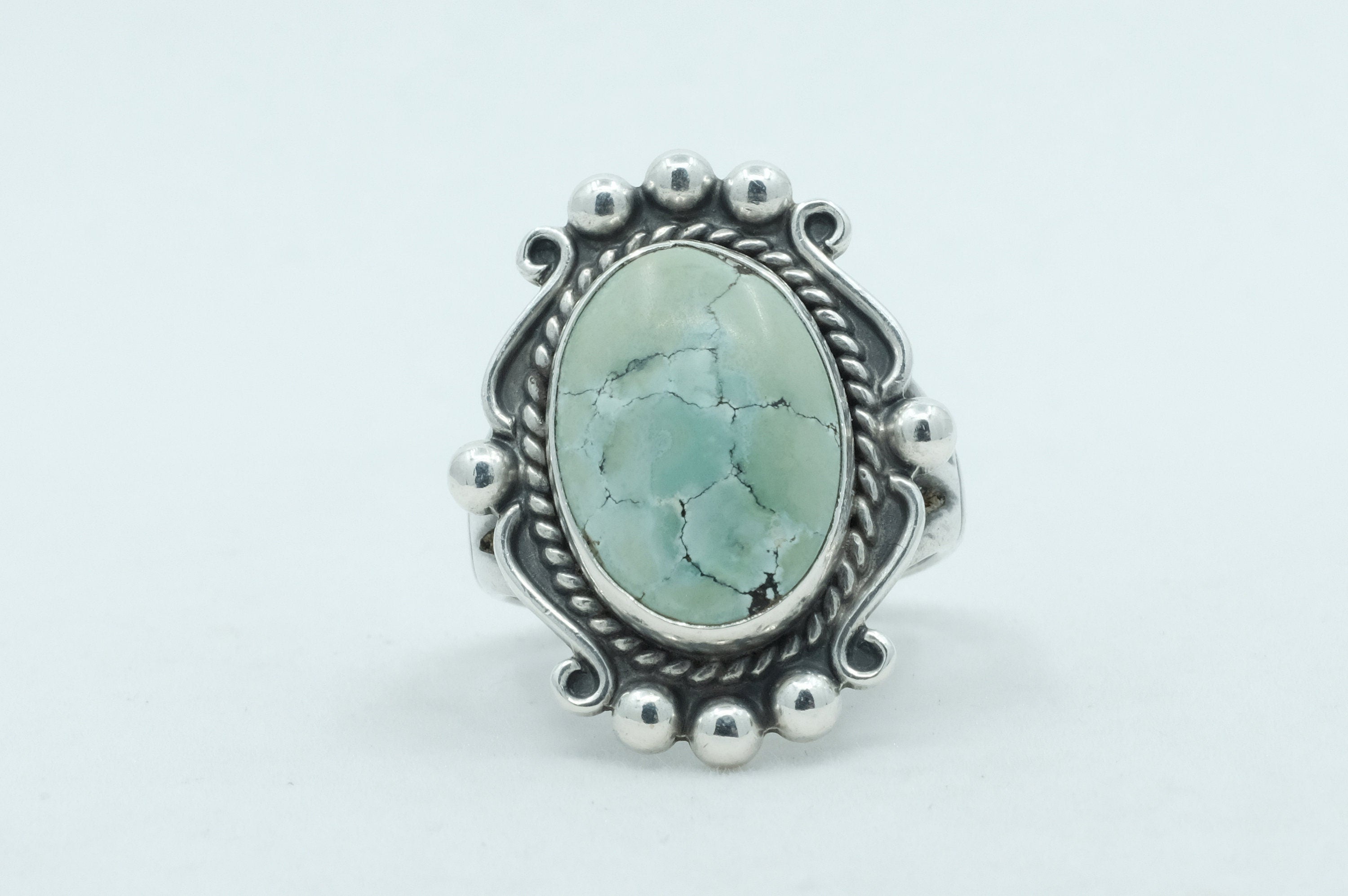 Sterling Silver Turquoise Fred Harvey Era Ring