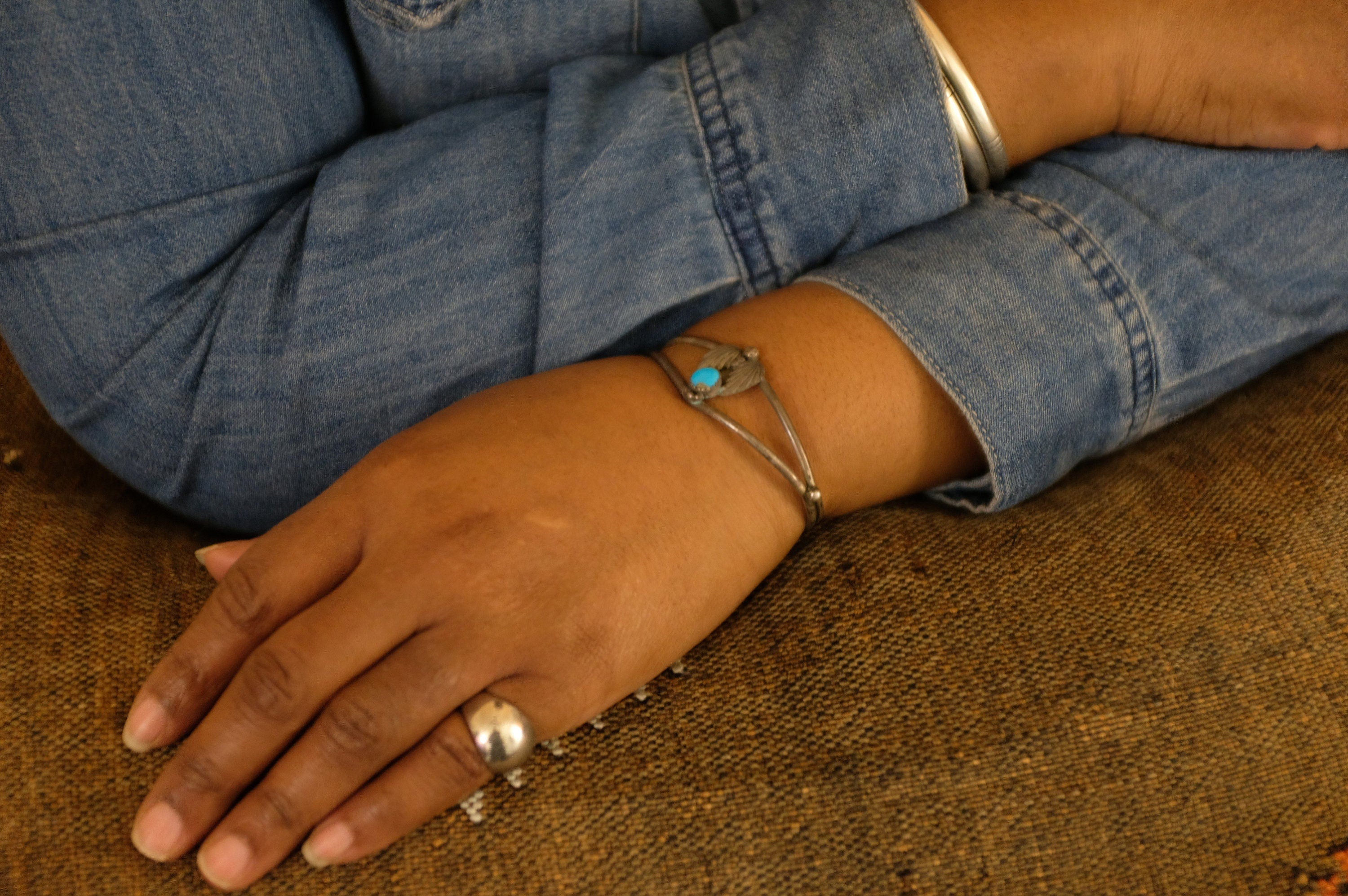 Sterling Silver Turquoise Navajo Cuff Bracelet