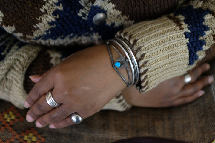 Sterling Silver Turquoise Navajo Cuff Bracelet