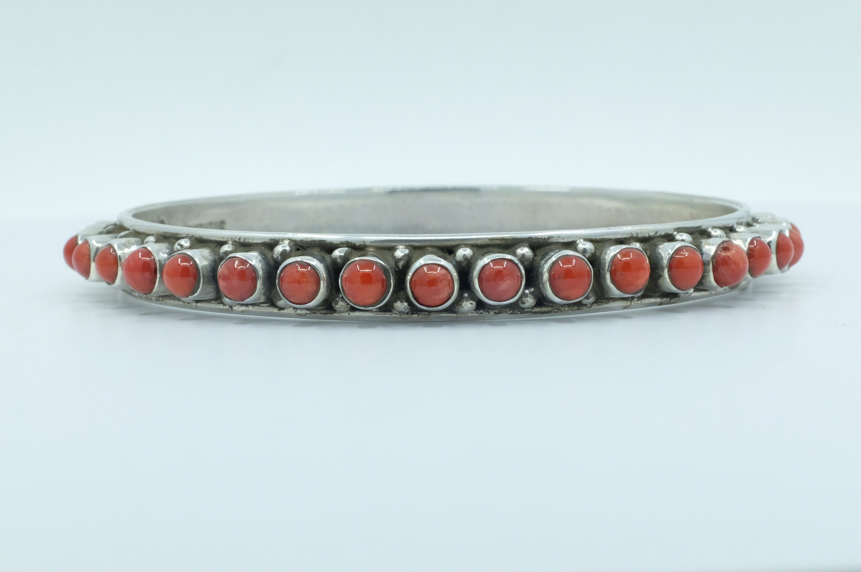 Sterling Silver Coral Bangle