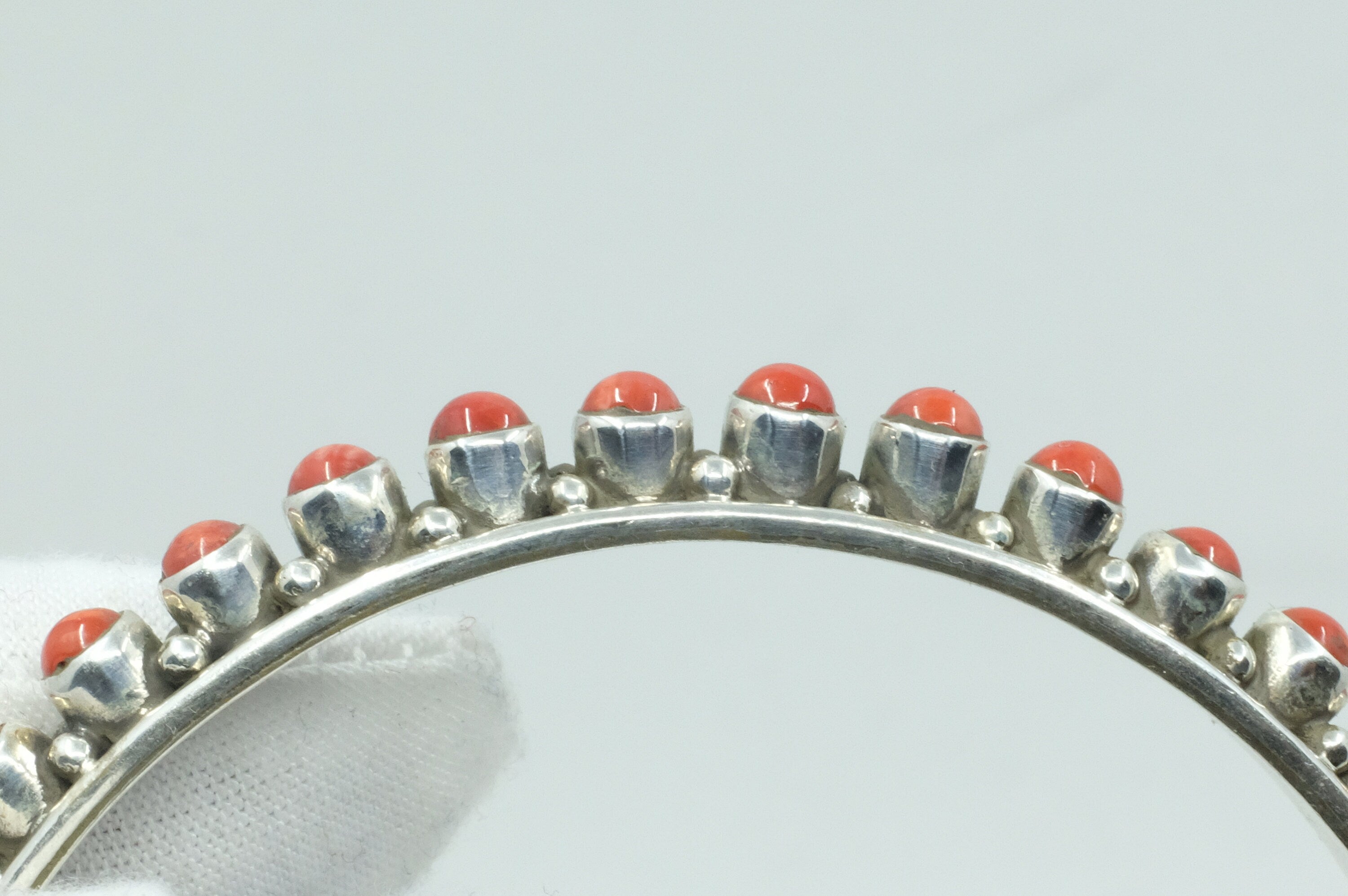 Sterling Silver Coral Bangle