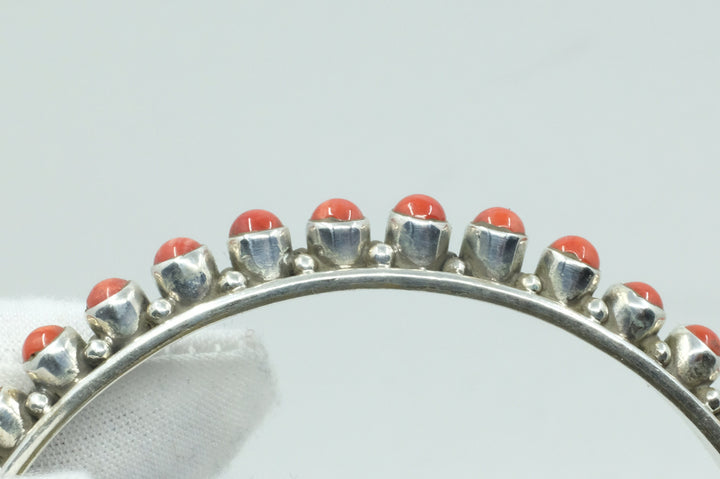 Sterling Silver Coral Bangle