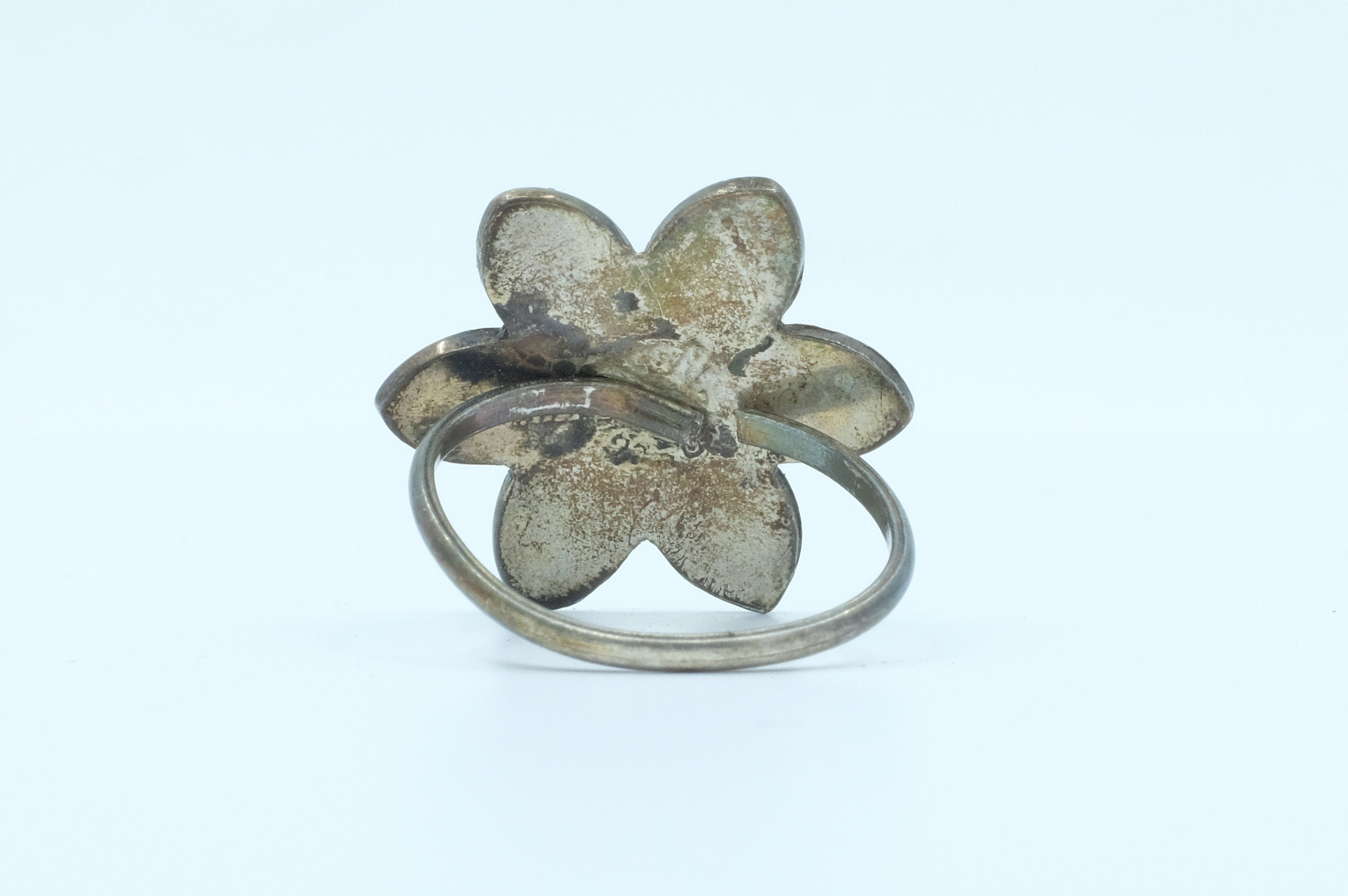 Sterling Silver Turquoise Flower Ring