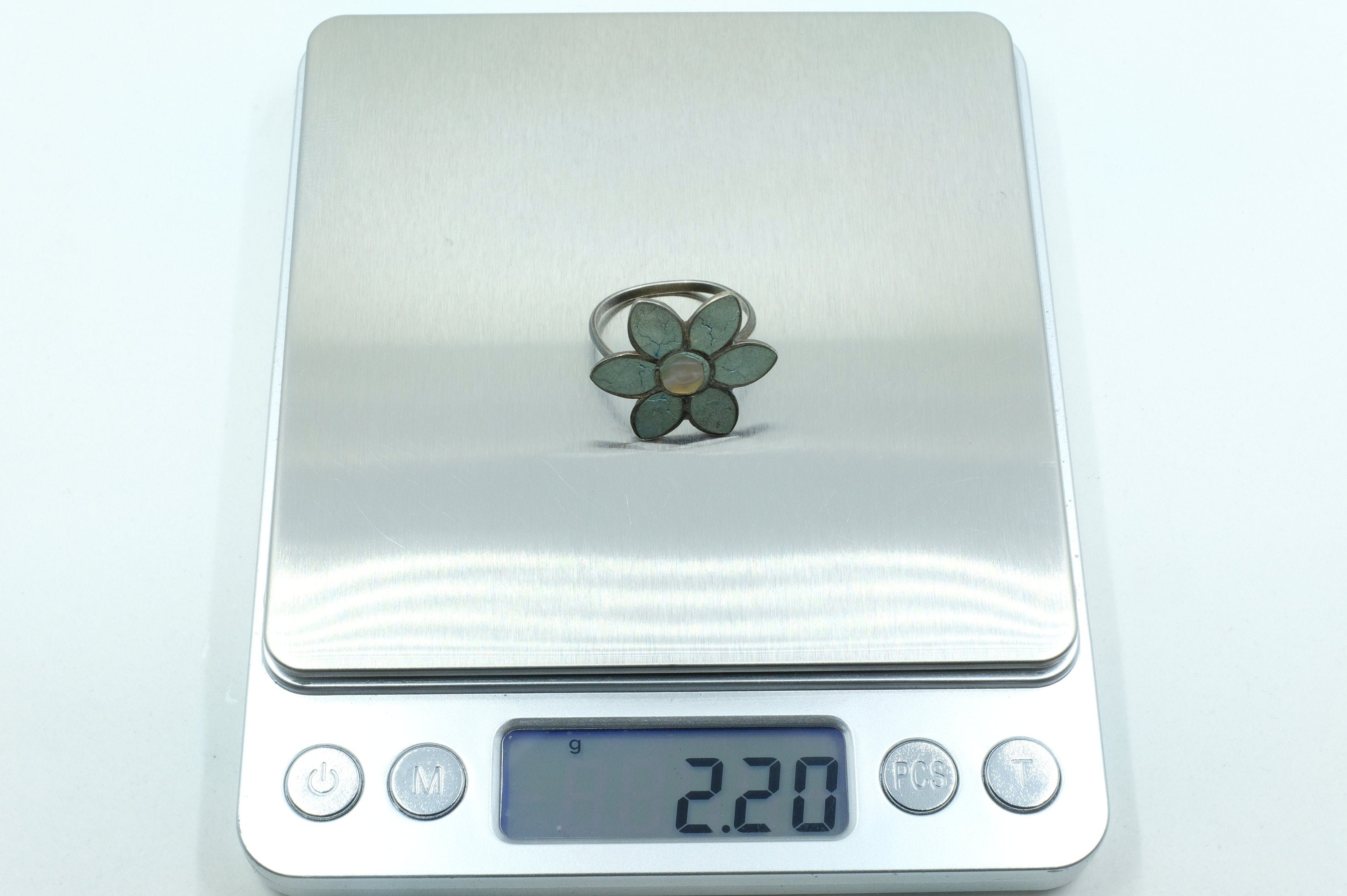 Sterling Silver Turquoise Flower Ring