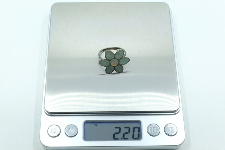 Sterling Silver Turquoise Flower Ring