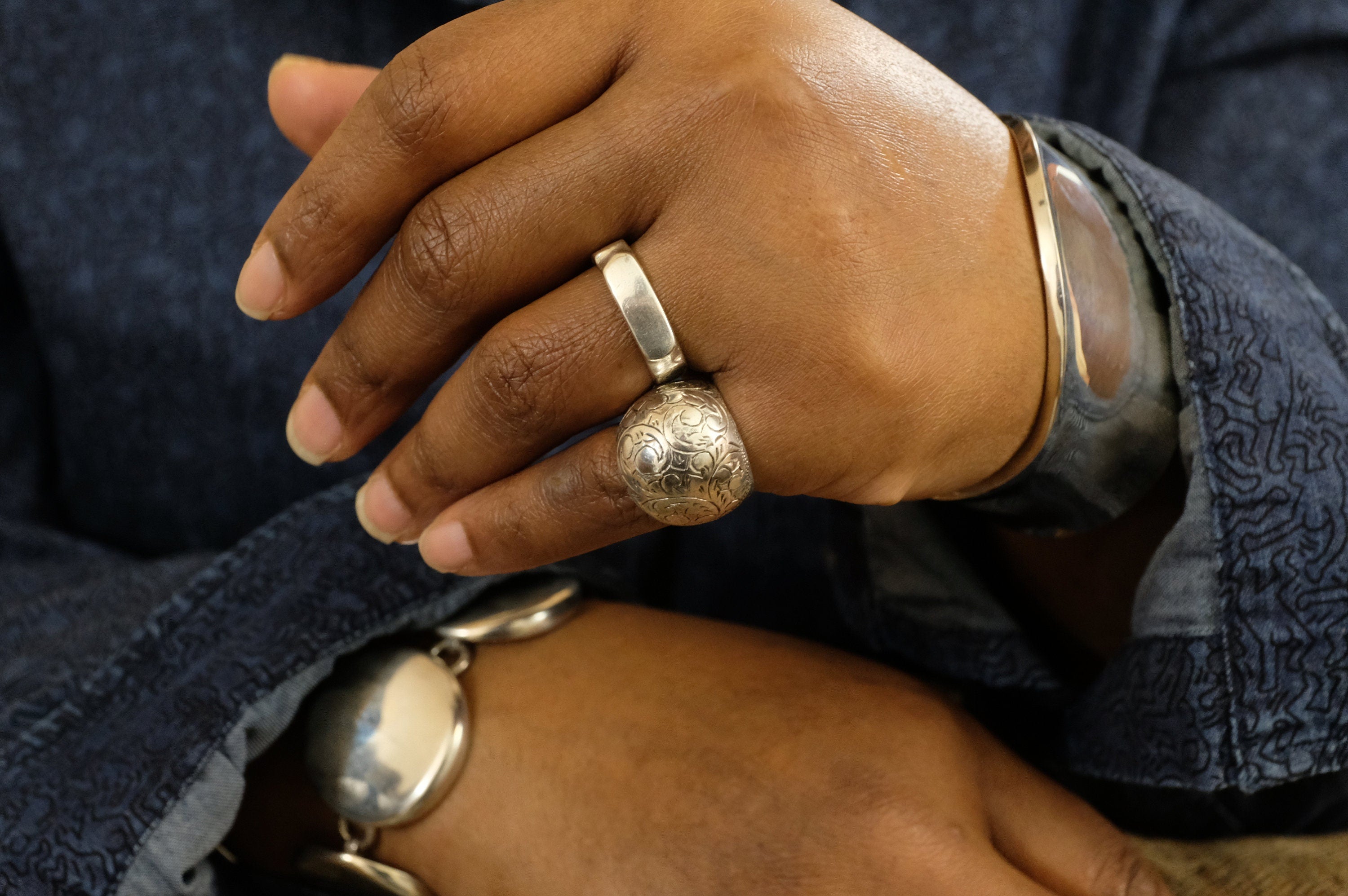 Sterling Silver Thai Etched Ring