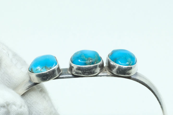 Sterling Silver Sonoran Turquoise Navajo Cuff Bracelet