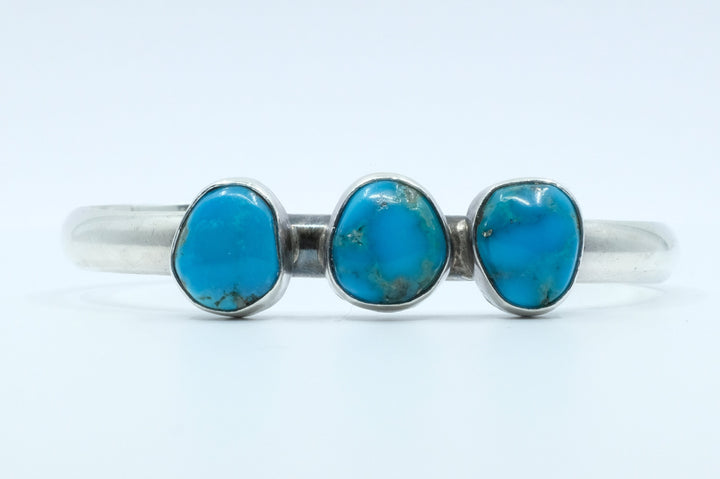 Sterling Silver Sonoran Turquoise Navajo Cuff Bracelet