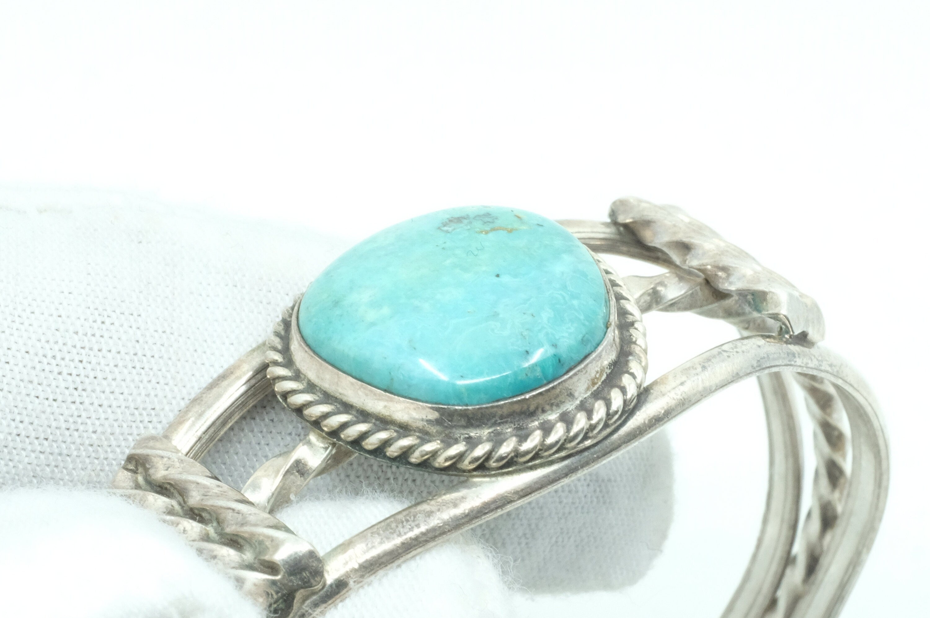 Sterling Silver Turquoise Vintage Navajo Cuff Bracelet