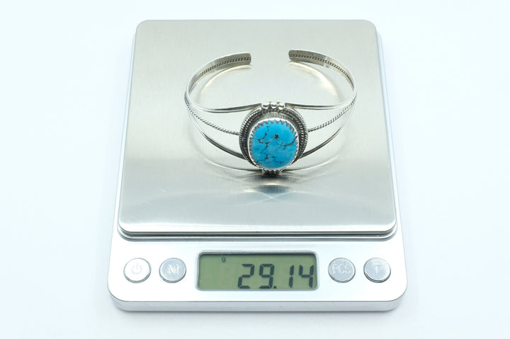 Sterling Silver Sleeping Beauty Turquoise Cuff Bracelet