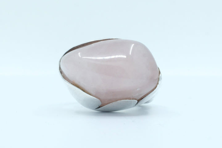 Sterling Silver Modernist Rose Quartz Ring