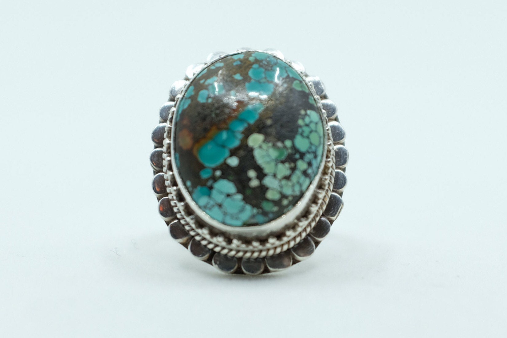 Sterling Silver Hubei Turquoise Balinese Ring