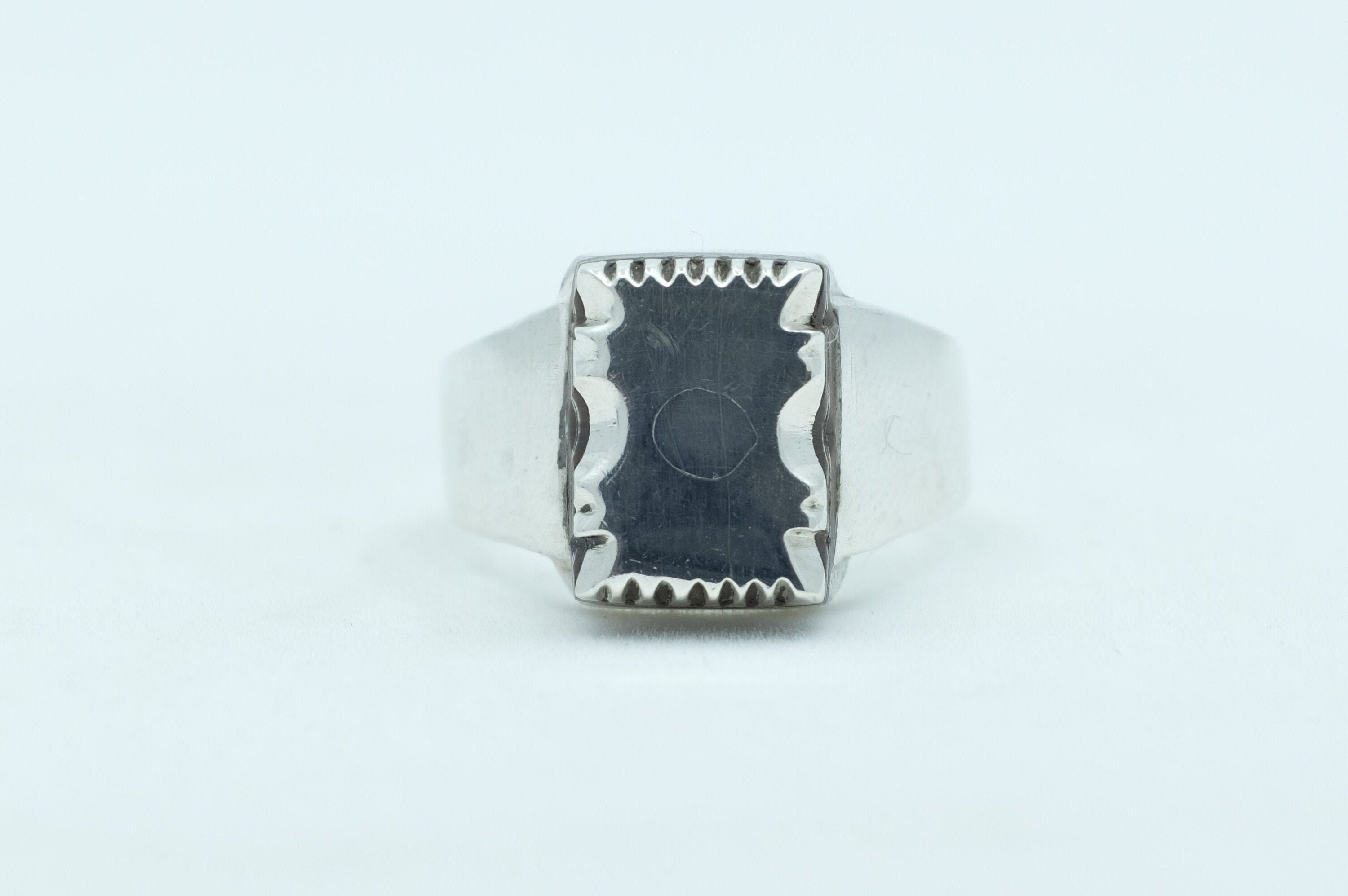 Sterling Silver and Ebony Etched African Tuareg Ring