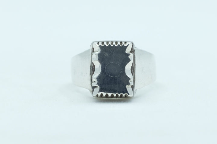 Sterling Silver and Ebony Etched African Tuareg Ring