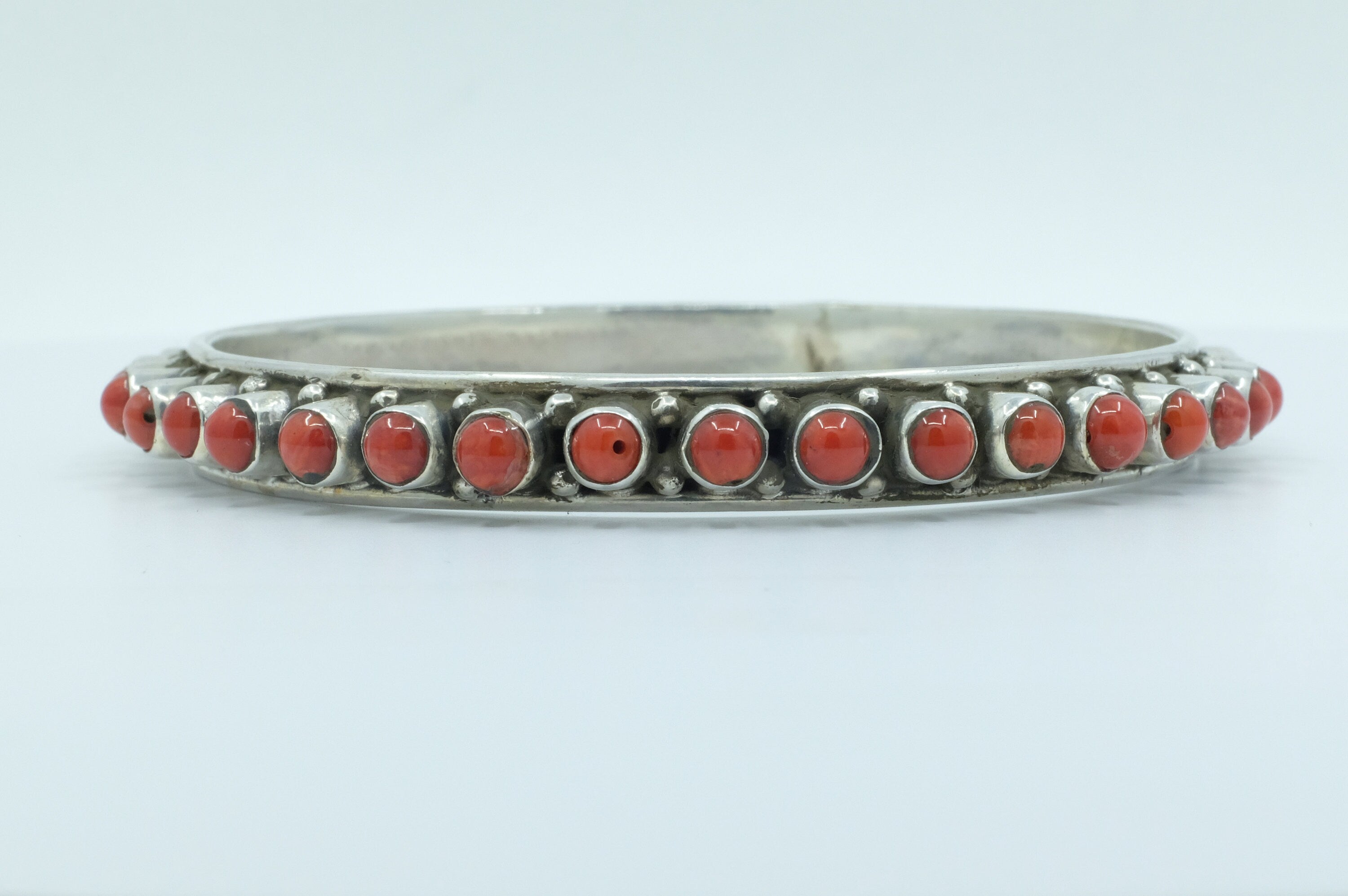 Sterling Silver Coral Bangle