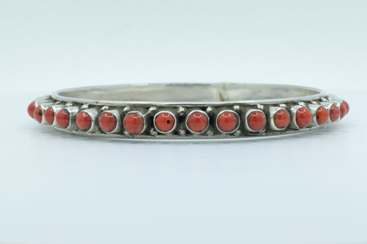 Sterling Silver Coral Bangle