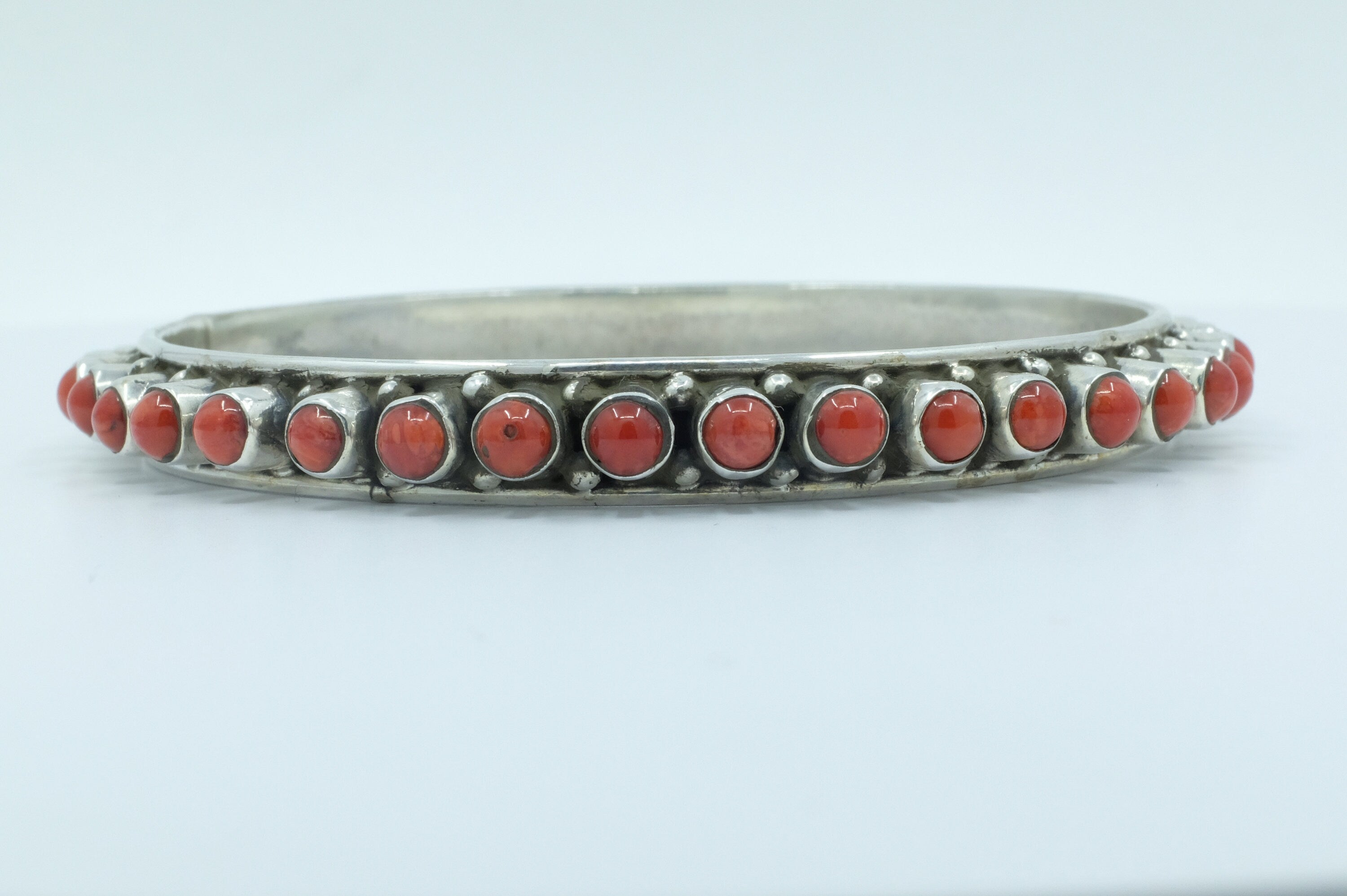 Sterling Silver Coral Bangle