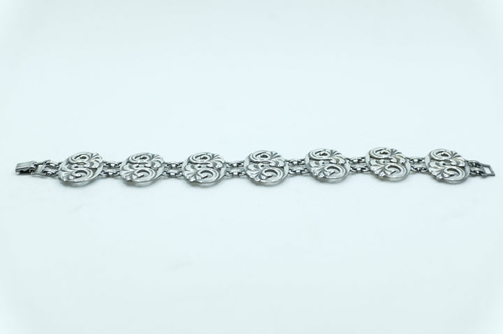 Sterling Silver Art Nouveau Panel Bracelet