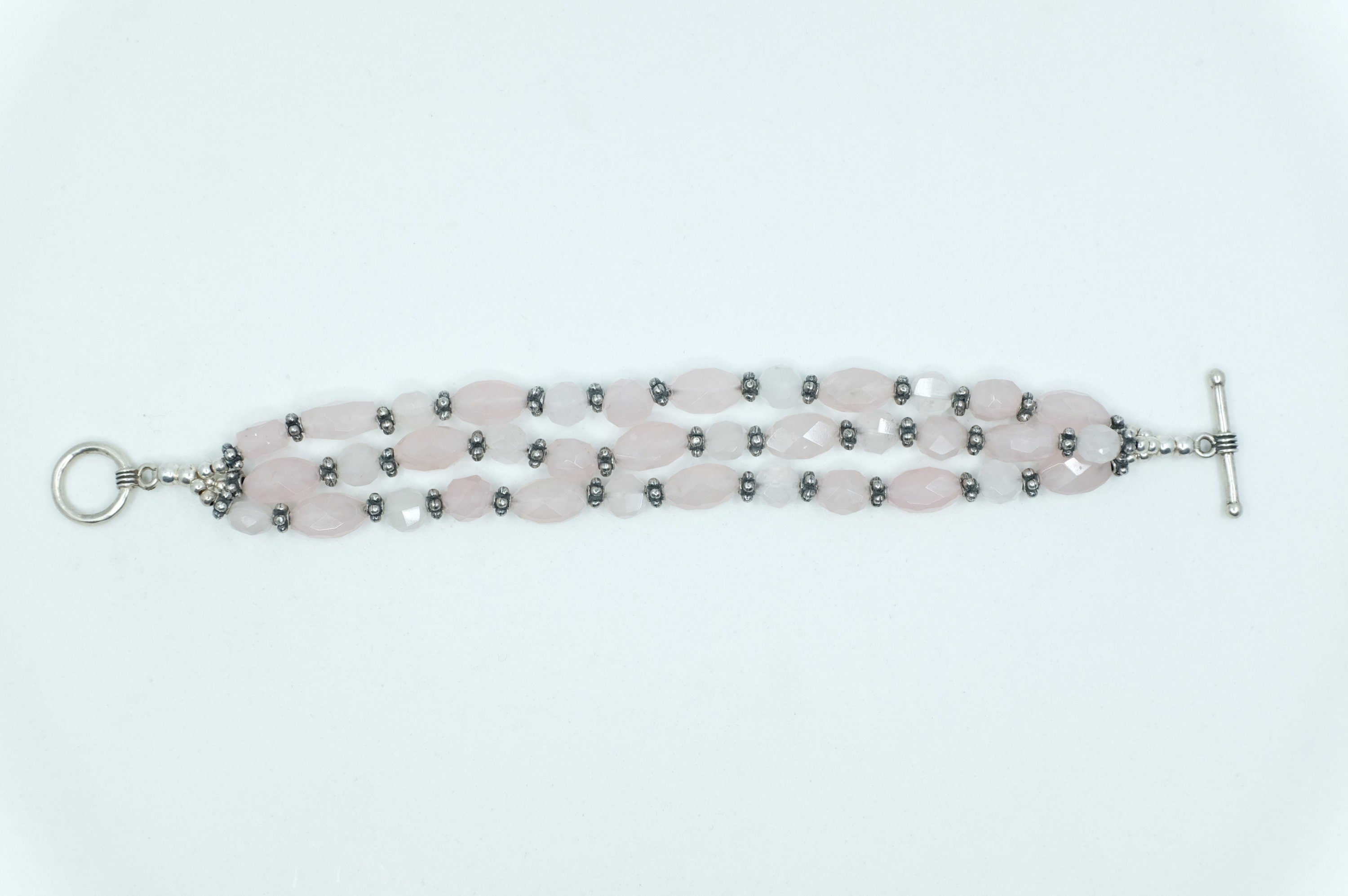 Sterling Silver and Rose Quartz Bracelet