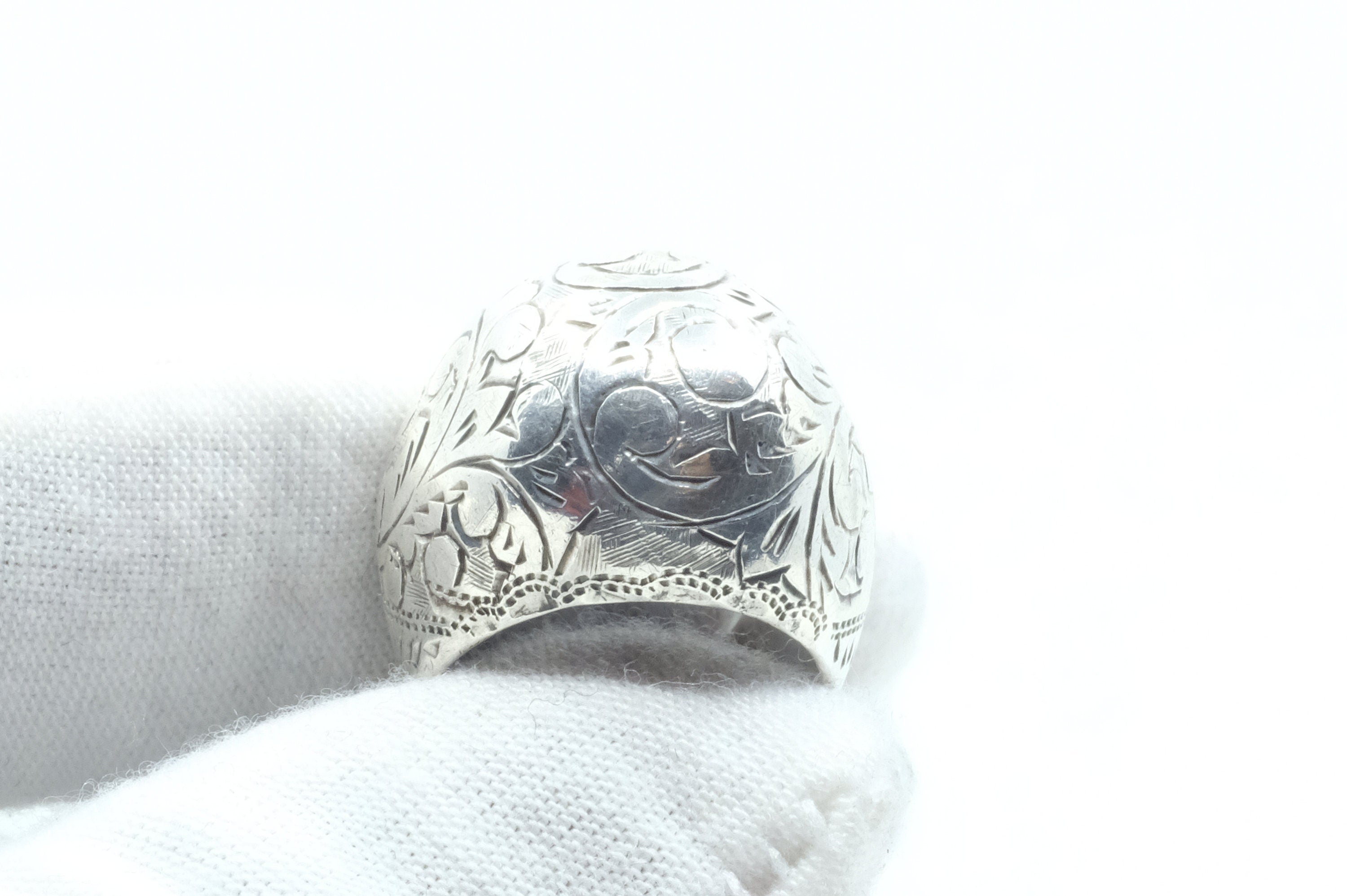 Sterling Silver Thai Etched Ring